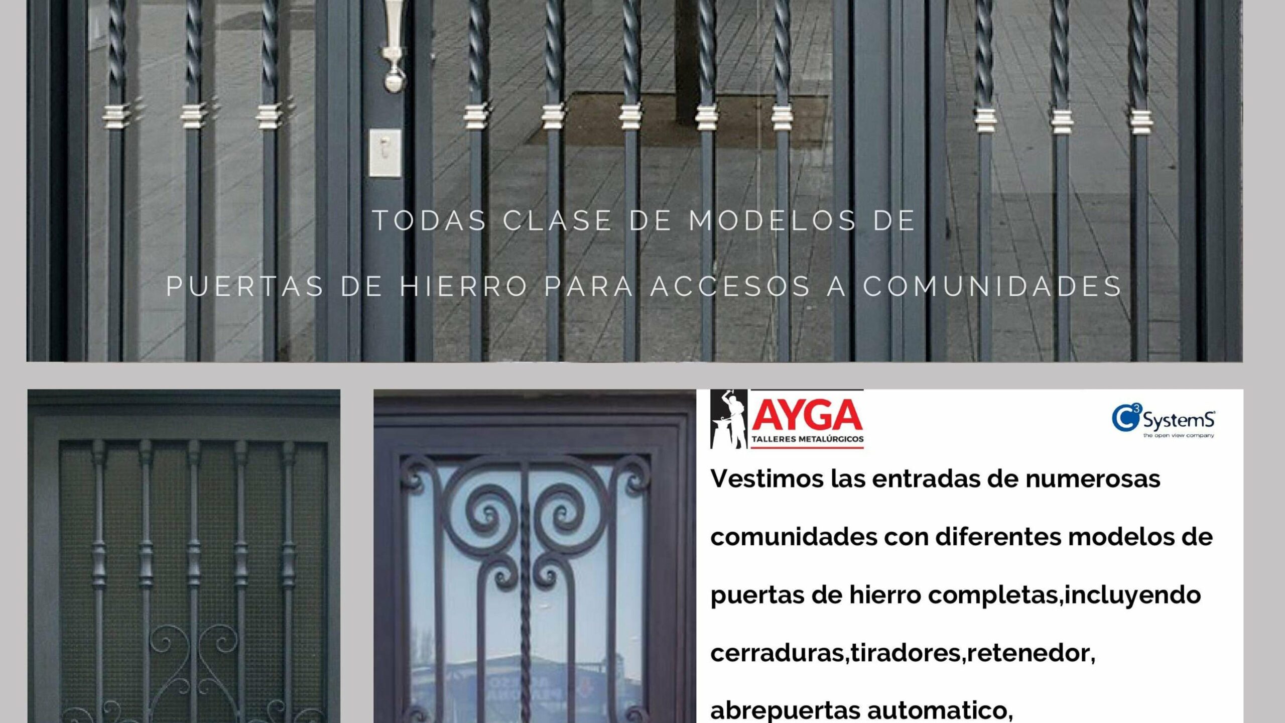 Novia Caso hablar Puertas hierro para comunidades | Talleres AYGA